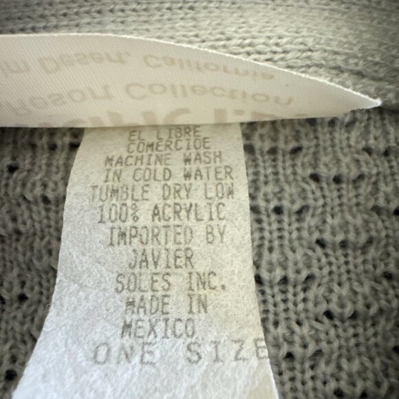 VTG Pacific I.D. Vintage Long Sleeved Open front Cardigan Sweater Lite Blue OS - Picture 7 of 7